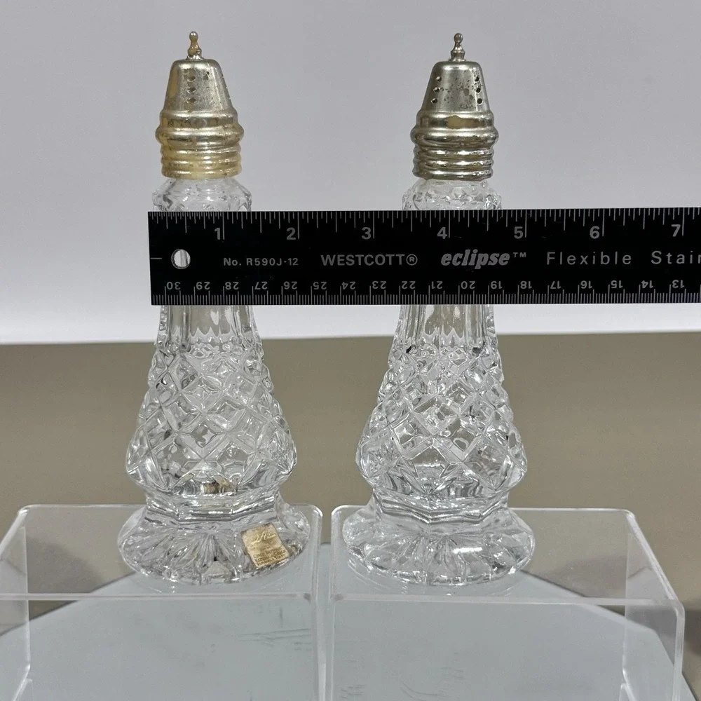 Crystal Clear Czech Republic Essex Salt & Pepper Shaker‎ Set Approx 8